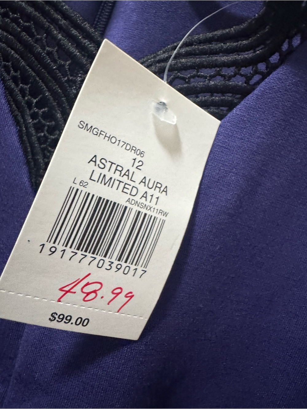 The Limited Sleeveless V-Neck Purple Dress with Black Trim - Picture 5 of 7